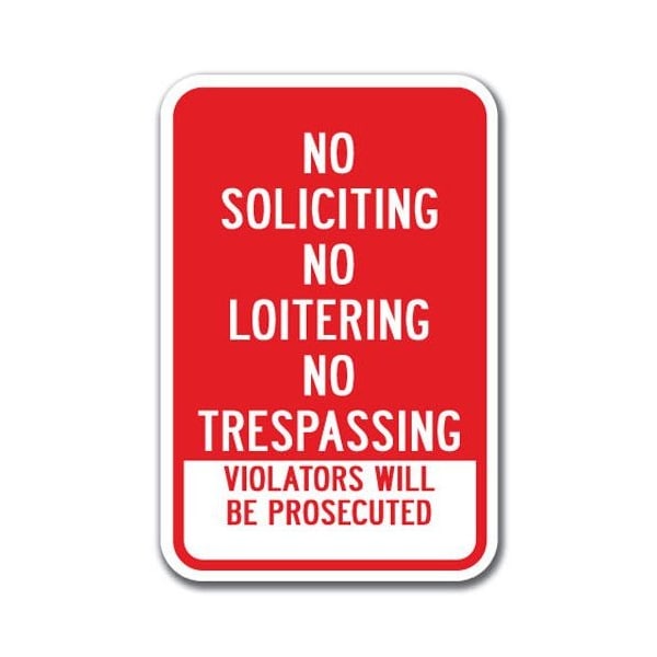Signmission Safety Sign, 12 in Height, Aluminum, No Solicting - No S No A-1218 No Solicting - No S No - main